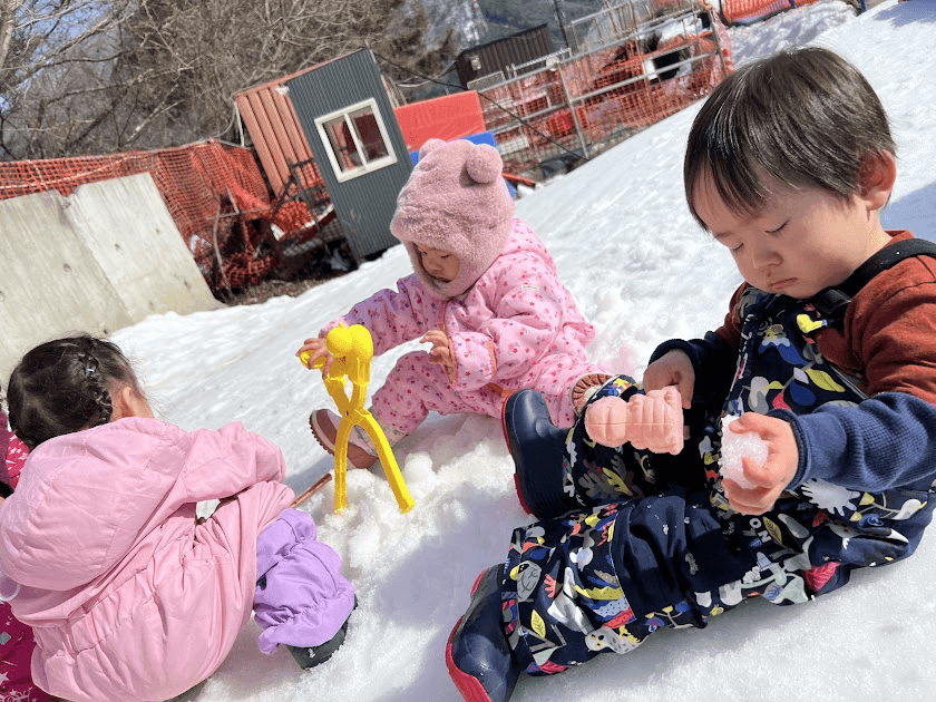 Children playing in the snow